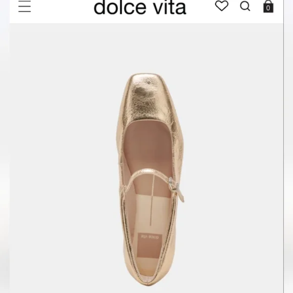 Reyes Dolce Vita Gold Leather Ballet Flat size 10 - Picture 1 of 10